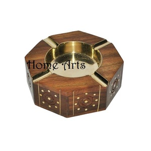 Attractive Design Wood And Stainless Steel <b>Smoking</b> Ashtray Prime Quality Round Shape Cigar <b>Smoking</b> Ashtray - Product Image 3