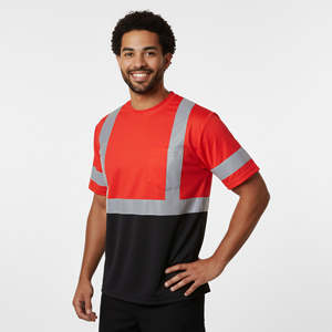 Camiseta de Alta Seguridad y Calidad Premium, 100% Poliéster, ANSI Clase 2, EN ISO 20471 Clase 2, Impermeable, con Cinta Reflectante LED - Product Image 5