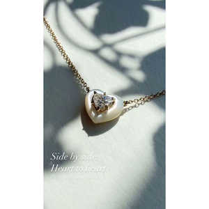 สร้อยคอทอง18K พร้อมเพชรสีขาวธรรมชาติและสร้อยคอเพชรหรูหรามุก - Product Image 4