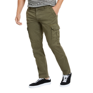 Pantaloni Cargo da Uomo American Rag Slim-Fit in Tela 100% Cotone Taglia XL Verdi con Motivo a Righe e Decorazione con Cerniera Vestibilità Comoda Colorati - Product Image 2