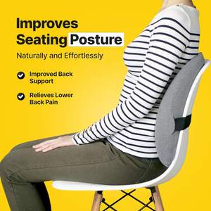 Frido Ultimate Pro Memory Foam Back Support (High Density) Chair | <b>Orthopedic</b> Backrest <b>Cushion</b> Removable Washable Cover - Product Image 3