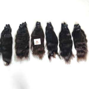 Pelo humano de color natural al por mayor que teje la trama de procesamiento químico indio estilos ondulados de cuerpo liso a granel Grado de pelo Remy - Product Image 6