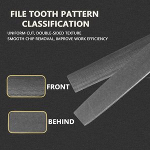 Lime à main en acier à haute teneur en carbone avec revêtement TiCN, double denture, coupe moyenne, plate et demi-ronde, 8 pouces de longueur, 2 pièces - Product Image 4