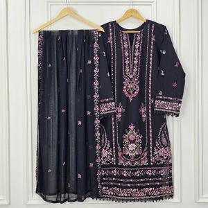 Ssumaira's Luxury Lawn Indian Pakistani Dress Collection Embroidered Outfit Salwar Kameez Dupatta 3 PC <b>Suit</b> - Product Image 1