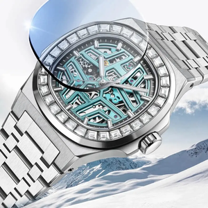 Reloj de Pulsera de Lujo para Hombre, de Acero Inoxidable, Esqueleto, Automático, con Bisel Estilo Baguette, Luminoso, Resistente al Agua, OEM ODM - Product Image 2