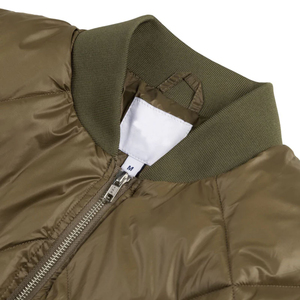OEM Custom High Quality Oversize Quilted Cropped Goose Padded Bomber Jacket Winter Puffer for Plus Size Men Fabric Material - Product Image 2