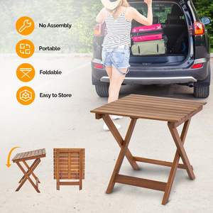 โต๊ะข้างทำจากไม้อะคาเซียแบบเวียดนามโมเดิร์นเฟอร์นิเจอร์ห้องอาหารกลางแจ้ง100% พับได้ปรับแต่งได้ตามธรรมชาติสำหรับห้องนั่งเล่น - Product Image 4