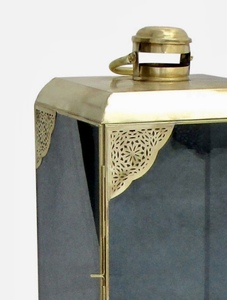 Faroles de Vela Decorativos Modernos para el Hogar, Hotel o Jardín, de Latón Marroquí Negro con Cristal, Hechos a Mano, Portavelas de Alta Calidad para Navidad - Product Image 2