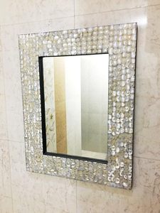 HF งานฝีมือกรอบไม้ติดผนังที่ทันสมัยทำด้วยมือจากกระจกมุกหรูหราเป็นมิตรกับสิ่งแวดล้อมสำหรับงานแต่งงานห้องน้ำ - Product Image 2