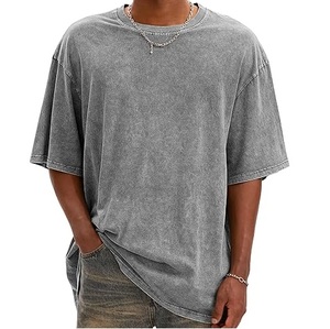 เสื้อยืดฟิตเนสไซส์ใหญ่พิเศษใส่สบายระบายอากาศได้ดีซักด้วยกรดวินเทจ260กรัมติดโลโก้ได้ตามต้องการ - Product Image 3