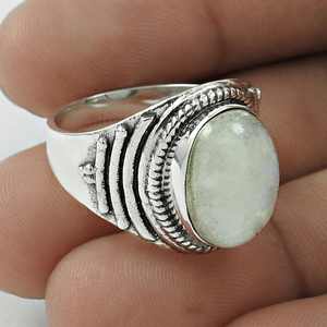 Anillo de Plata de Ley 925 con Piedra Lunar Arcoíris Natural, Joyería Hecha a Mano, Venta al por Mayor, Proveedores de Anillos Boho - Product Image 3