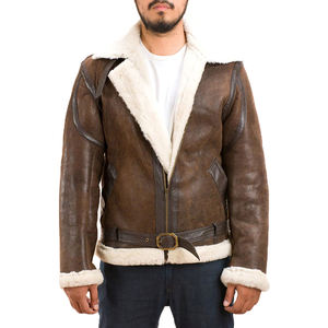 Veste en peau de mouton pour homme, veste en cuir de peau de mouton durable pour la mode d'hiver et le port quotidien - Product Image 1