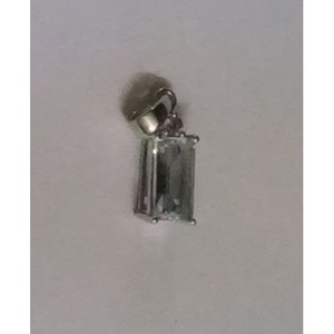 Natural Aquamarine White Topaz <b>Pendant</b> for Women 925 Sterling Silver <b>Emerald</b> Cut Diamond Rose Gold Number Indian Shah Gems - Product Image 1