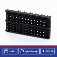 Connecteur automobile 52 broches 5A 300V, connecteur carte à carte double rangée, boîtier en nylon, contact en laiton, câblage de véhicule