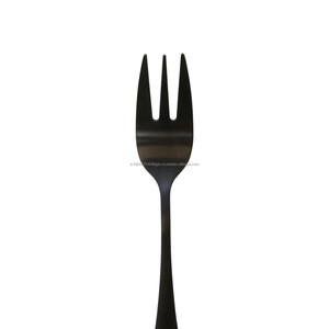 Fourchettes à dessert élégantes en métal noir Design moderne Ustensiles chics pour salle à manger contemporaine de qualité alimentaire - Product Image 3
