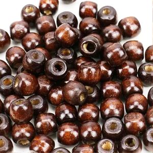 Cuentas de madera redondas múltiples marrones Forma personalizada y cuentas de madera de colores en forma y tamaño Producto indio hecho a mano - Product Image 6