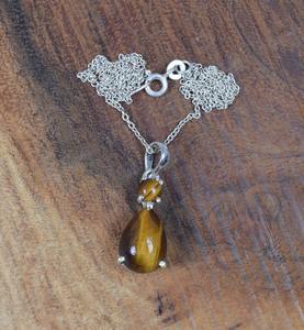 Boho Style 925 Sterling Silver Tiger Eye Gemstone Pendentif Bijoux À La Main En Argent Pendentif Bijoux Pour Femmes Cadeau De Mariage Pour Elle - Product Image 2