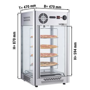 Vitrine chauffée commerciale - 470 mm - 1,2 kW - avec 4 étagères - Product Image 2