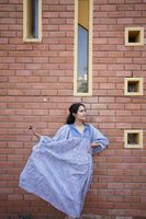2024 automne Vintage vague imprimer tricoté longue robe femmes élégante robe de soirée à manches longues col rond découpe taille Maxi robe