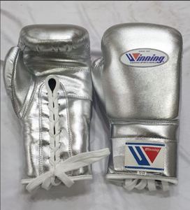 Gants de boxe professionnels en cuir véritable de qualité supérieure 100% gagnant des vêtements de sport pour l'entraînement de boxe blanc Arts martiaux - Product Image 5