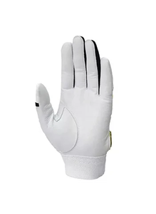 Gants de frappeur de baseball en coton blanc cousus avec logo personnalisé de haute qualité Mitaines élastiques avec cuir de haute qualité - Product Image 4