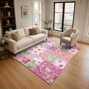 Tapis de salon en chenille antidérapant, motif neutre multicolore, imprimé numériquement, lavable en machine, vente en gros, modèle LXDP-1022 de RUGS DEPOT - Product Image 2