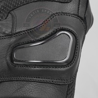 Gants de moto Lazib Sports en cuir véritable pour ski et motocross - Gants de moto imperméables à doigts entiers avec protections pour les articulations