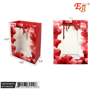 ถุงของขวัญรูปหัวใจเปิด10 "X6" X13 "144ชิ้น /cs สำหรับอุปกรณ์วันวาเลนไทน์ - Product Image 1