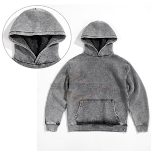 Nouveauté, dernières arrivées, sweat-shirts décontractés à effet délavé, mélange polyester/coton, broderie, teinture unie, coupe régulière, hiver, unisexe, vente en gros - Product Image 5