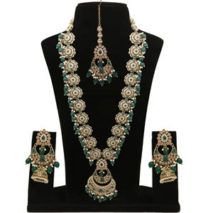 Conjunto de Collares Largos con Diseño Floral Chandbali Elegance Reverse AD - Product Image 1