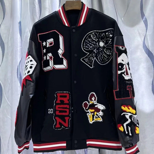 Veste universitaire pour hommes, fermeture à boutons, en laine, tenue décontractée de grande taille, couleur verte, veste Lettermen pour hommes - Product Image 4