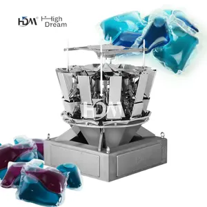 EASY Operation 14 Head Laundry Pods Detergents Powder Pack Combination Multihead Weigher Filling Machine