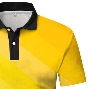 Chemise de performance pour homme |   Impression numérique à dégradé diagonal jaune-vert |   Tissu respirant, anti-humidité et à séchage rapide - Product Image 5