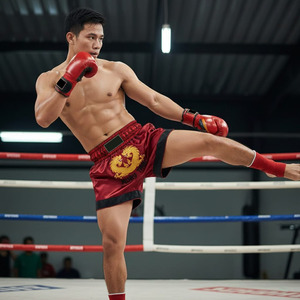 กางเกงมวยไทย MMA แบบยืดได้ น้ำหนักเบา สไตล์ไทยดั้งเดิม สำหรับคิกบ็อกซิ่ง มวยไทย ผู้ผลิต OEM/ODM - Product Image 3