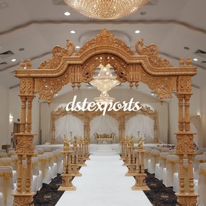 ขาตั้งสามขาแกะสลักไม้หรูหราสำหรับงานแต่งงานในร่มงานปรับแต่งได้สำหรับงานแต่ง - Product Image 6