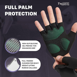 TWILLSPORTS-Guantes de Nailon Acolchados para Hombre, Correa de Muñeca, Soporte para Entrenamiento, Medio Dedo, Gimnasio, Fitness, Acolchado, para Entrenamiento - Product Image 1