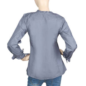 Haut occidental à manches longues pour femme - Gris - Product Image 3