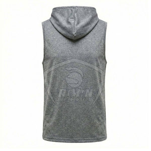 Wholesale Oem Breathable Thick Sleeveless <b>Hoodies</b> Casual Wear Men Sleeveless <b>Plain</b> <b>Hoodie</b> With Low Moq - Product Image 2