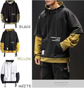 Sudadera con capucha Colorblock de moda para hombres y mujeres, sudadera HipHop Unisex con estilo, diseño único, bolsillo de canguro de algodón suave - Product Image 3