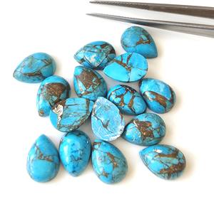 Exclusivo Mohave azul cobre turquesa 3x5mm-20x30mm pera cabujón parte posterior plana piedra preciosa suelta en venta al por mayor para la fabricación de joyas - Product Image 3