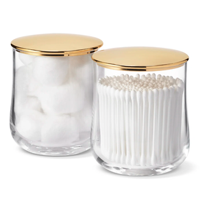 Pot de rangement en verre pour salle de bain avec couvercle - Product Image 1
