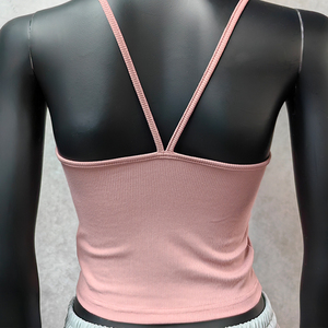 Personnalisé Loisirs Stretch Rib Petit Débardeur Gilet pour Femmes D'été Solide Couleur Court Mince Extérieur Porter Base Ride Sexy Femmes Top - Product Image 5