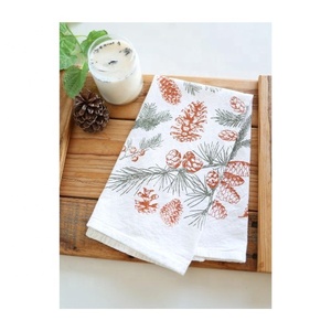 Mignon Pommes De Pin Sur Mesure 150 Gsm Ultra Doux 100% Coton Pulpe Golf Cuisine Antiadhésive Huile Sur Demande Brodé Torchon Ensembles - Product Image 1