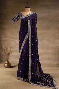 คอลเลกชันส่าหรีผ้าไหมทริบบี้หนักและโมโนผ้าไหม Bangalore งานฝีมือที่ประณีตสำหรับผู้ค้าปลีก - Product Image 5