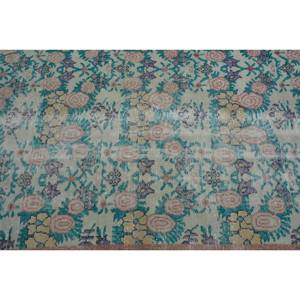 พรมตุรกีวินเทจคลาสสิกสีฟ้าสีชมพู3.7 x 6.5ft พื้นที่ขนาดใหญ่ผ้าขนสัตว์เย็บปะติดปะต่อกันน้ำยางนามธรรมสำหรับวัยรุ่นห้องโถงสี่เหลี่ยมผืนผ้าห้อง - Product Image 5