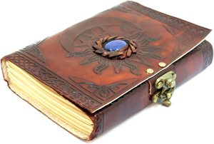 Vintage Sun Moon Stone diario de cuero hecho a mano personalizado Sketchbook suministros de oficina cuaderno para regalo - Product Image 2