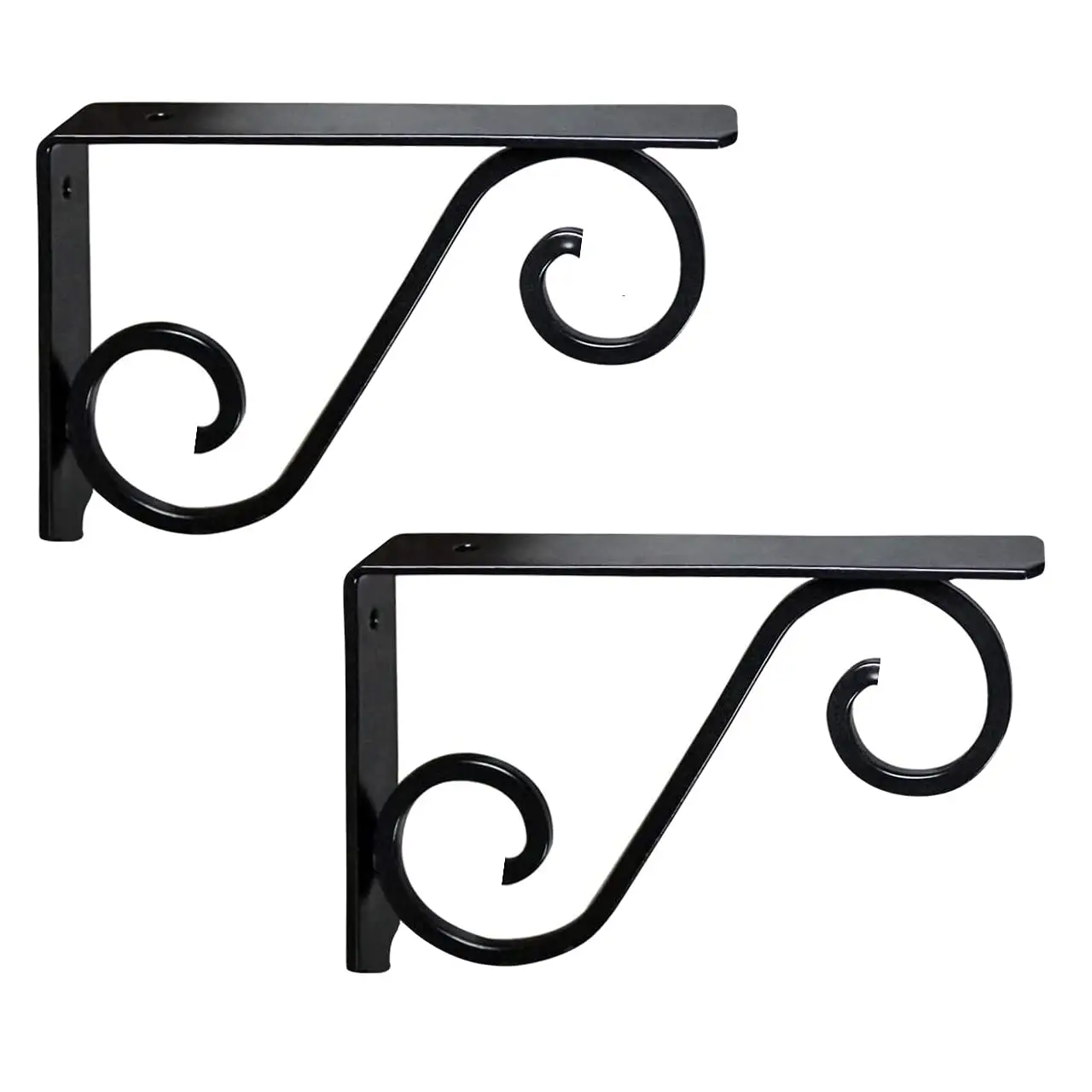 Latest Design Premium Quality Amazon Hot Selling Iron Wall S shape brackets for wooden and glass shelves