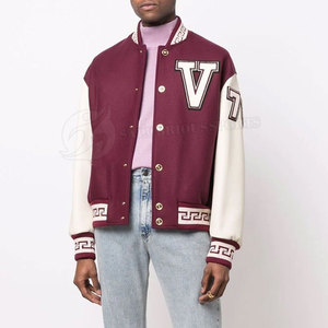 High Quality Custom Men's Lettermen Jackets Letter Stand Collar Design Streetwear <b>Canvas</b> Wool Winter Reversible Breathable Quick - Product Image 2