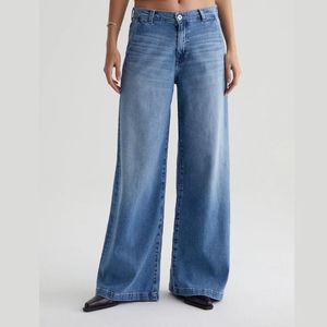 กางเกงขากว้างทรงตรงย้อนยุคสำหรับผู้หญิงกางเกงยีนส์ลำลองซักทรงหลวม - Product Image 2