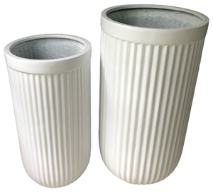 Rubí Linh-maceta de flores de fibra de vidrio, diseño moderno personalizado, peso ligero, cilindro ambiental de terrazo, para jardín - Product Image 3